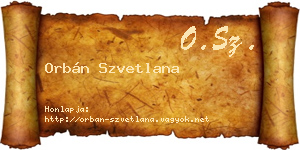 Orbán Szvetlana névjegykártya