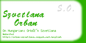 szvetlana orban business card